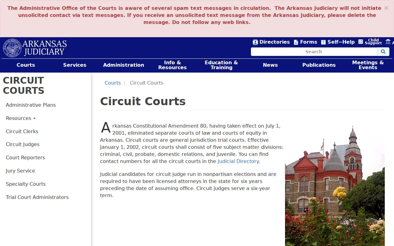 Hempstead County criminal court case routing through Arkansas circuit courts