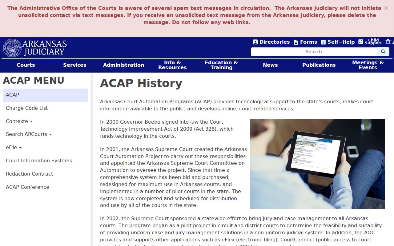 Hempstead County criminal case search through Arkansas Court Automation Programs