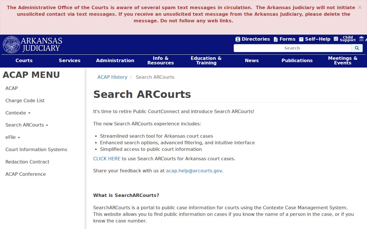 Hempstead County criminal court cases in Arkansas CourtConnect information